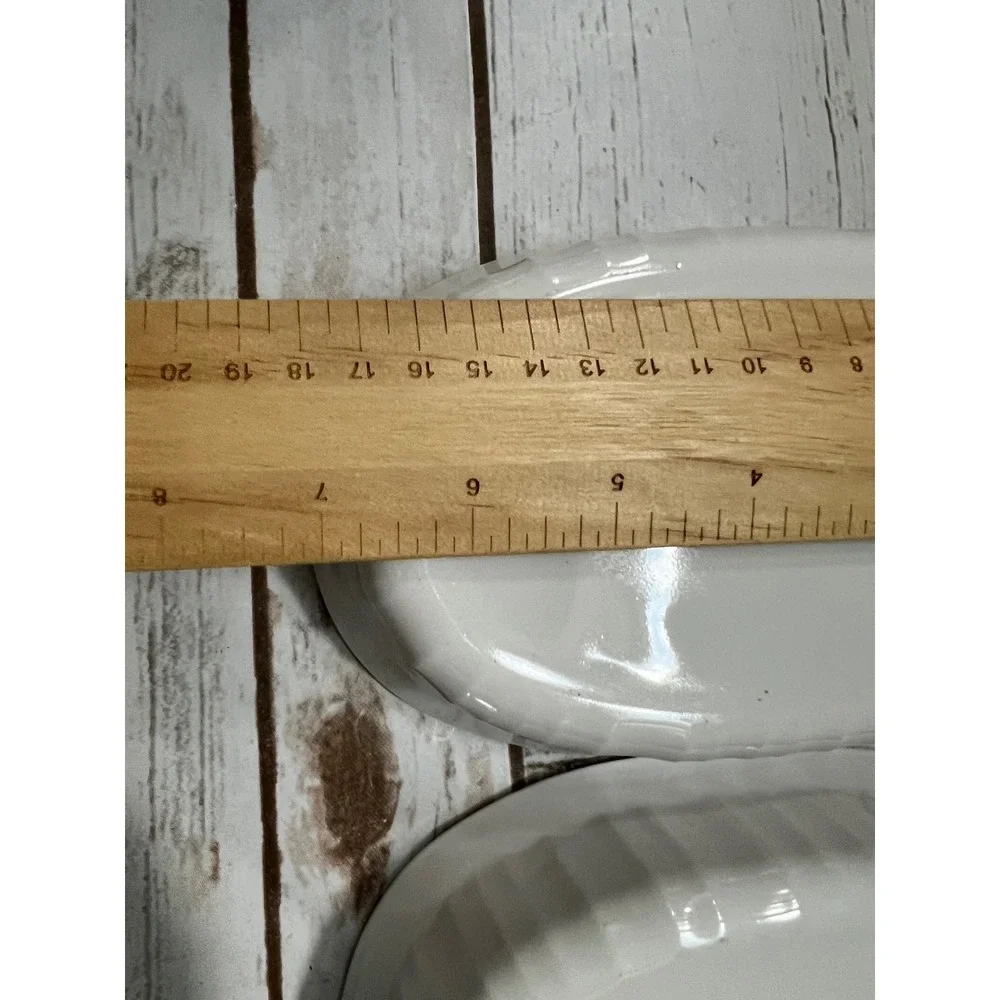 CorningWare French White Oval Ramekins F-15-B With Lids Set of 2 15oz